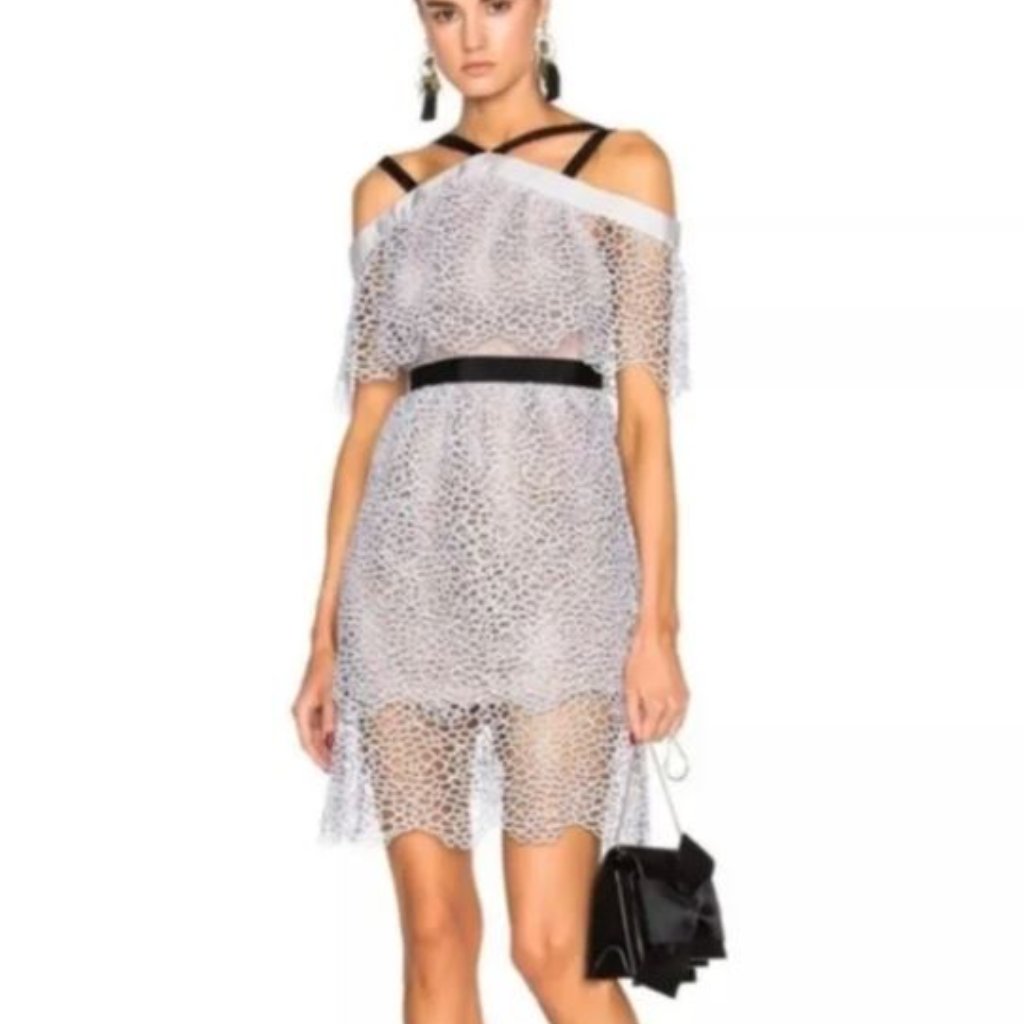 Self Portrait Scalloped Mini Dress